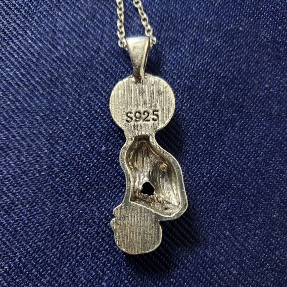 Silver Plated Coyote Wolf Moon Necklace - Picture 3 of 3